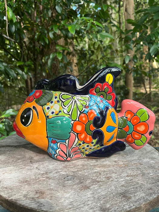 Talavera Fish Pot (includes post)