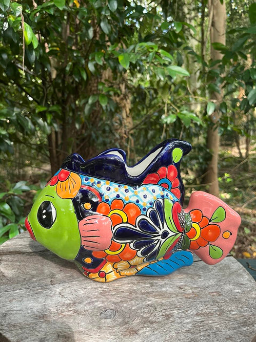 Talavera Fish Pot (includes post)